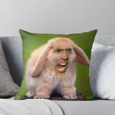 Nic Cage Bunny Pillow Case Two Sides 16  18  20  Memes Pillowcase Caging • $19.91