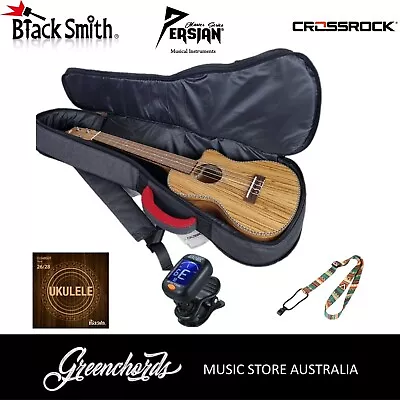 $190 • Buy Persian 26 Inch Tenor Ukulele Cutaway Bundle With Gig Bag Strings Tuner & Strap