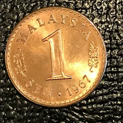 Vintage High Grade Bu 1967  Malaysia One Cent Coin - Feb607 • $3.74