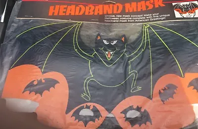 Vintage Unopened Halloween Paper Bat Headband Mask American Greetings New • $17.49