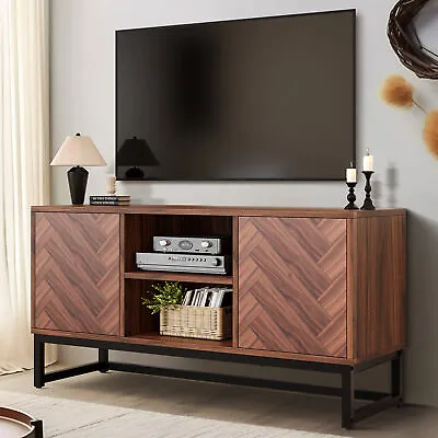 Mid-Century Modern TV Stand For 55 Inch Media Console Table With Storage Cabinet • $109.99