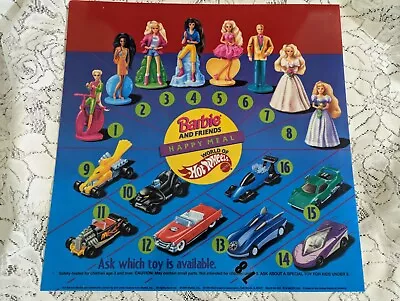 McDonald's Happy Meal Advertising Translite Sign Poster Barbie Hotwheels • $20.99