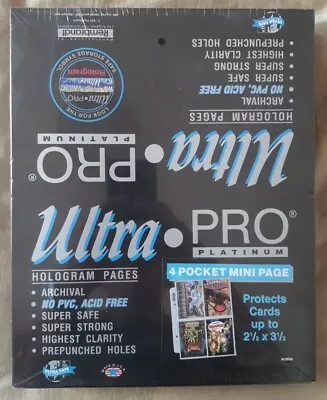 ULTRA PRO PLATINUM 4-POCKET Card Pages For Mini Binder (Sealed Box/100 Pages) • $27.44