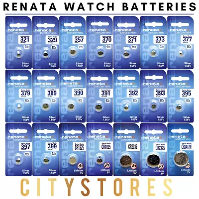 Renata Watch Batteries Silver Oxide Watch All Sizes Swiss All Sizes A1 • £2.94