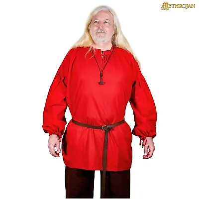 Viking Tunic Medieval Renaissance Knight Costume For Men Women Red Pirate Shirt • $34.99