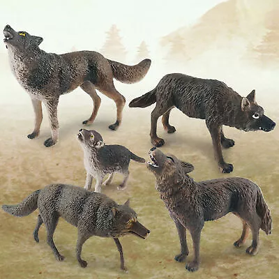 Wolf Figurine Miniature Decoration Wolf Statue Animal Model Decoration Adorable • $21.48