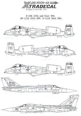 Xtra Decals 1/48 A-10A WARTHOG & EF-111 AARDVARK U.S. Air Force TFW Versions • $13.50