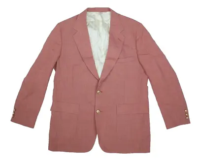 Vintage TJW By Mervyn Mens Red 2 Button Notch Lapel Sport Coat Jacket Blazer 44L • $24.99