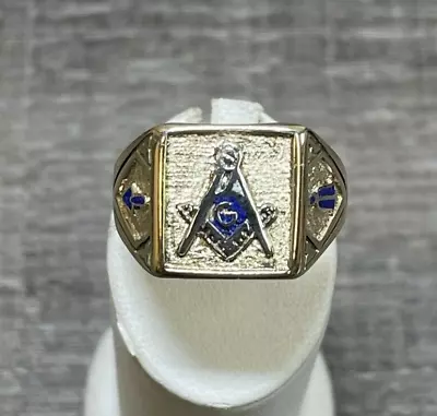 AMAZING MEN'S VTG MASONIC RING 10k SZ 11.5 WITH 7.5 GRAMS 10K YELLOW GOLD VIDEO • $349.99