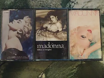 Lot Of 3 MADONNA - Cassettes True Blue Like A Virgin Bedtime Stories VERY NICE!! • $9.49