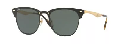 Ray Ban Blaze Clubmaster Black Gold Sunglasses RB3576N 043/71  G15 47mm • $98