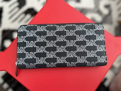 Michael Kors Cooper Large Zip Around Credit Card Long Wallet Black Multi NWT • $63.50