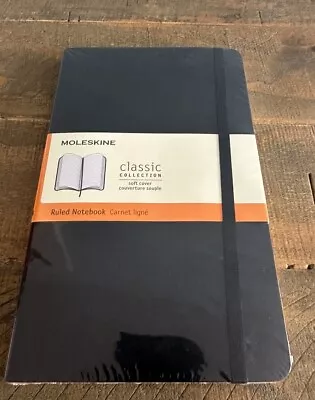 Moleskine Classic Notebook Soft Cover (5  X 8.25 ) Ruled/Lined Black New • $12