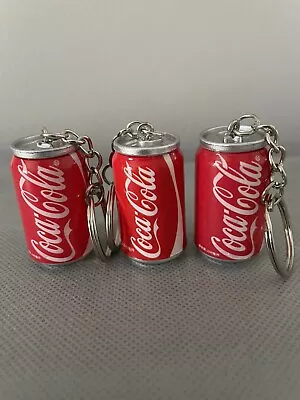 3 X Coca Cola Novelty Miniature Red Drink Can Keyring Keychain Coke Food Gift. • £5.99