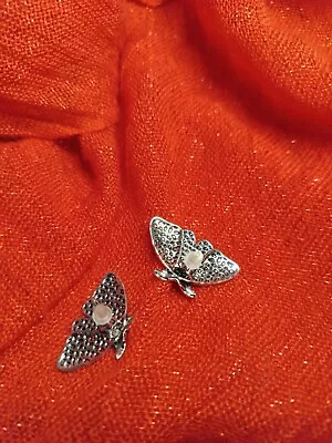 Moon Moth Earrings Celestial Gothic Insects Boho Fairyland Mystic • $6.55