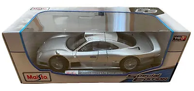 Maisto 1:18 Mercedes-Benz CLK-GTR Spec Edition Diecast Scale Model Car Silver • $31.99