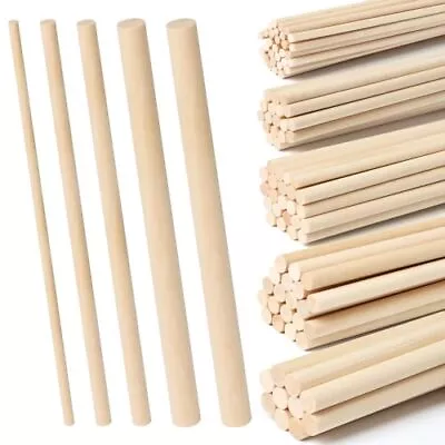 100Pcs Wooden Dowel Rods Assorted Sizes Wooden Dowels 1/8 3/16 1/4 5/16 3/8 X 6  • $16.61