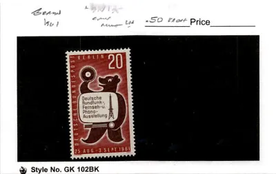 Germany - Berlin Postage Stamp #9N195 Mint LH 1961 Bear (AB) • $1.69
