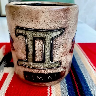 Art Pottery  Design By Mara  Gemini- Handmade Coffee Mug - 4 1/4  Tall - Mexico • $22
