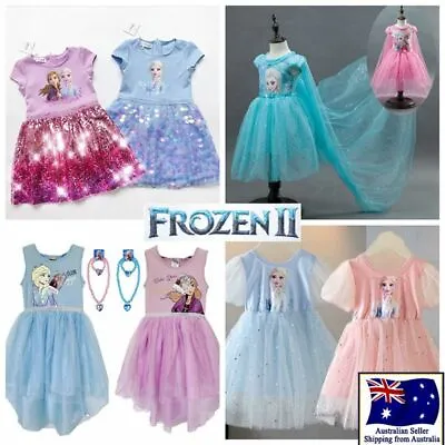 $13.95 • Buy  Girl Princess Froze Elsa Anna Party Birthday Dress Tutu Long Cape Costume 1-12Y