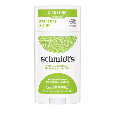 Signature Schmidt's Natureal Deodorant 24h Protection Bergamot Lime 75g Natural • £12.49