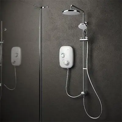 Mira Event XS Dual Outlet Thermostatic Power Shower - White Chrome • £606.89