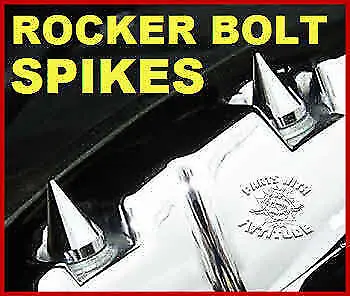 4 Chrome Metal Spike Harley Rocker Box Bolt Caps  (88 96 103 110 113 Engines) • $19.95