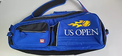 Vintage Wilson US Open Multiple Racket Blue 28  Tennis Racquet Bag • $25.99