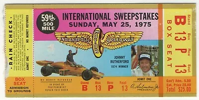 1975 INDIANAPOLIS INDY 500 Mile Sweepstakes Ticket Stub BOBBY UNSER Winner 5/25  • $19.99