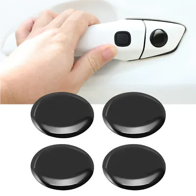 4Pcs Glossy Black Car Door Lock Keyhole Protector Stickers Cover Accessories • $6.29