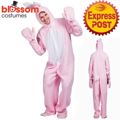 N600 Adult Mens Womens Pink Bunny Rabbit Jumpsuit Outfit Costume Novelty Cosplay • $29.11