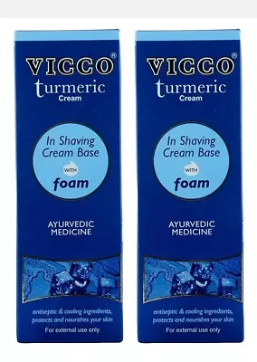 2X Vicco Turmeric Shaving Cream Foam Base Contains Ayurvedic Ingredient70gm Each • $14.99