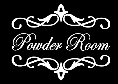 Powder Room Vinyl Decal Sticker Sign Bathroom Restroom Washroom Door Lettering  • $4.28
