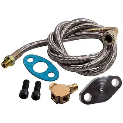 Turbo Oil Feed Line Kit Restrictor Flange -4an An4 90 Degree T3 T4E T66 T70 T72 • $15.32