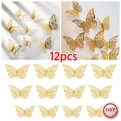 $4.45 • Buy 3D Butterfly Wall Decals Stickers Removable Kids Nursery Decoration DIY 12PCS