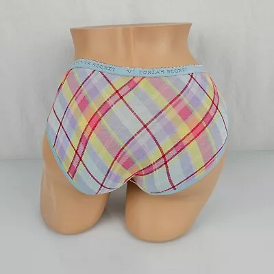 Victoria's Secret Signature Cotton Low Rise Bikini Panties Plaid Y2K M 6 • $29.99