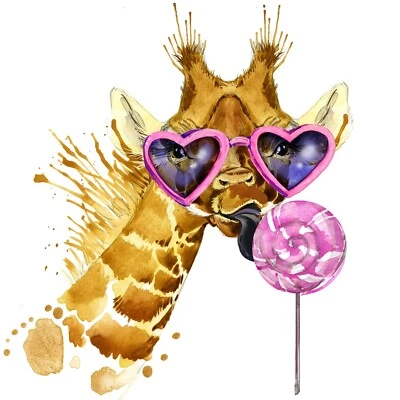 £2.99 • Buy Girls Funky Giraffe  Iron On T-Shirt Transfer Print Free P&P