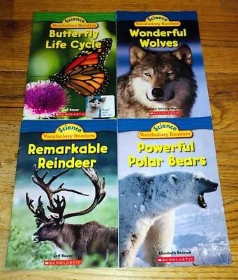 Lot Of 4 Science Vocabulary Children's Reader Book Animal Polar Bear Wolves • $4.25