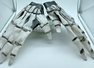 Rubber Halloween Costume Skeleton Hands Gloves Adult High Quality Large Size • $24