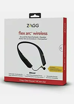 Wireless Bluetooth Headset ZAGG Flex Arc Earbuds & Speaker New Black • $19.99