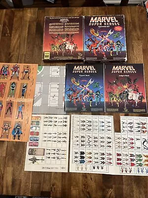 Vtg 1986 RPG Marvel Super Heroes Advanced Set TSR Uncut Sheets Map Very Nice • $104.99