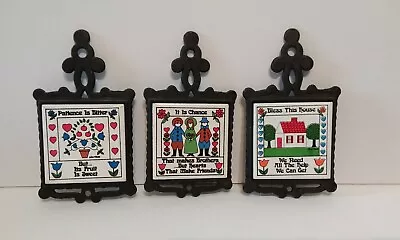 3 Vintage Tile Trivets San- Huan Mini - Patients Brothers Bless This House A1 • $14.99