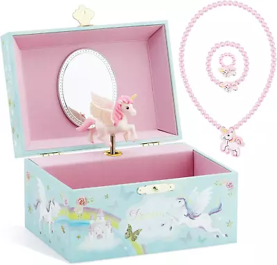 Musical Jewelry Glitter Storage Box And Jewelry Set For Little Girls With Spinni • $19.98