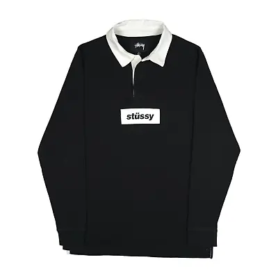 Stussy Rugby Shirt Long Sleeve Polo Black/White Mens Small • $32.59