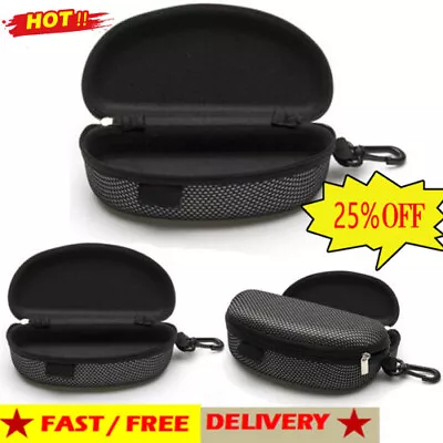 Portable Zipper Eye Glasses Sunglasses Hard Case Box  Protector Large  Hold 2022 • £4.02