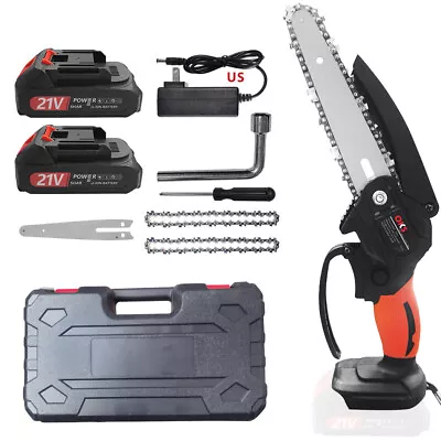 800W 6  Mini Handheld Electric Chainsaw Cordless Chain Saw 21V Battery Power NEW • $39.59