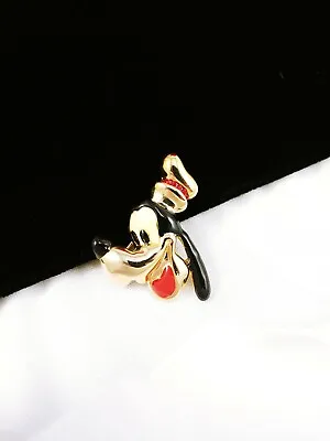 W) Vintage Goofy Head Brooch Pin Disney Red Rhinestones Gold Mickey Mouse Show • $8.99
