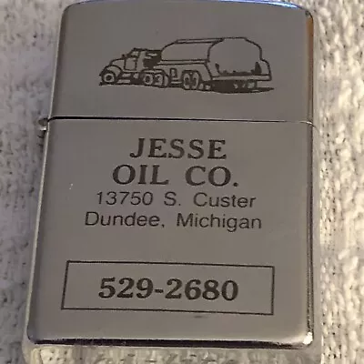 Vintage Advertising Lighter Gas Oil Hi-Lite JESSE OIL CO. Dundee Michgan Graphic • $27