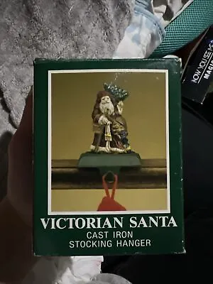 Midwest Cannon Falls Cast Iron Victorian Santa Clause Stocking Hanger Box Rare • $50