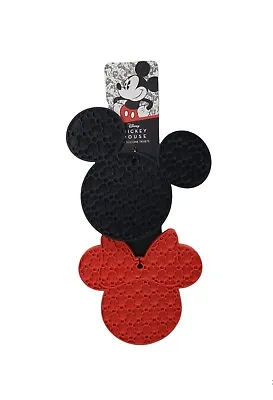 Disney Mickey & Minnie Silicone Trivets Hot Plate Mat Kitchen Decor NEW - 2 Pc • $16.90